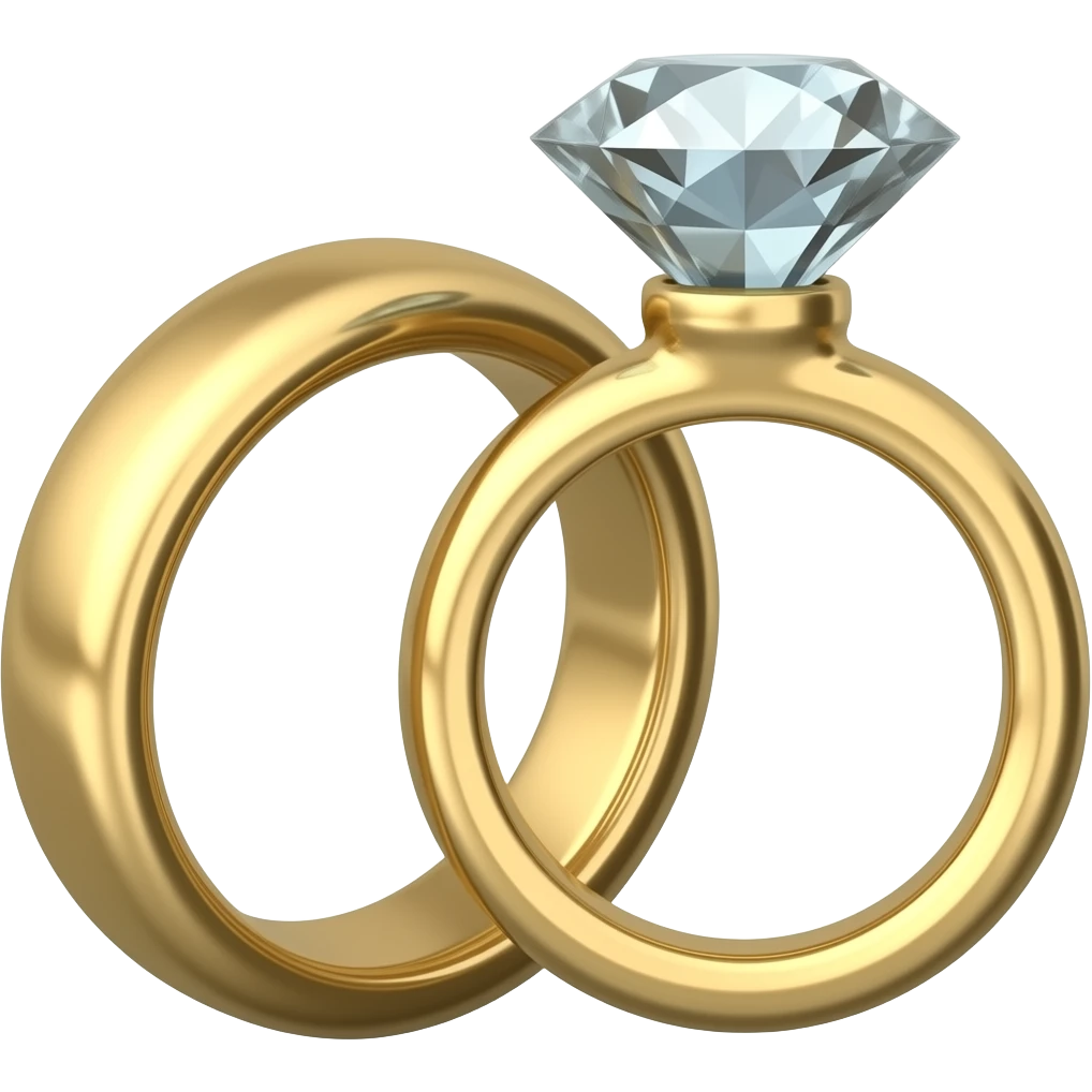 2 Rings only 1 with a diamant emoji