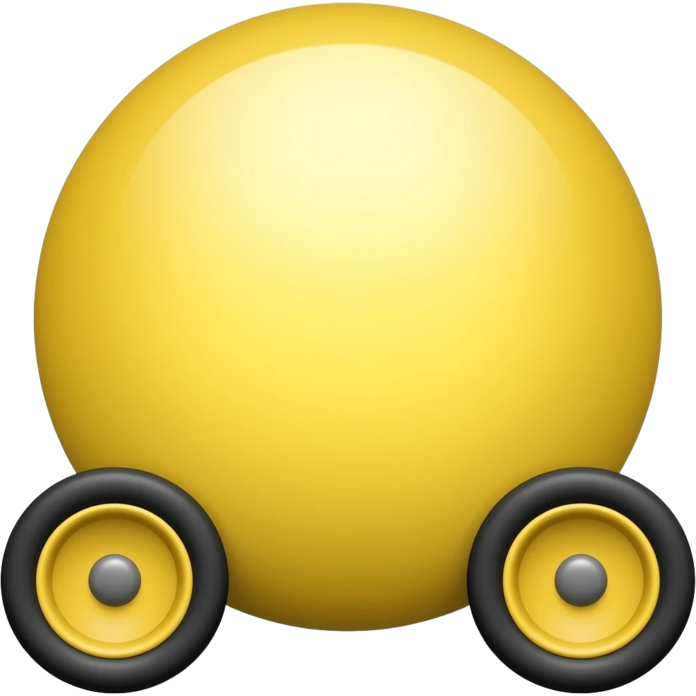 Yellow Circle on wheels emoji