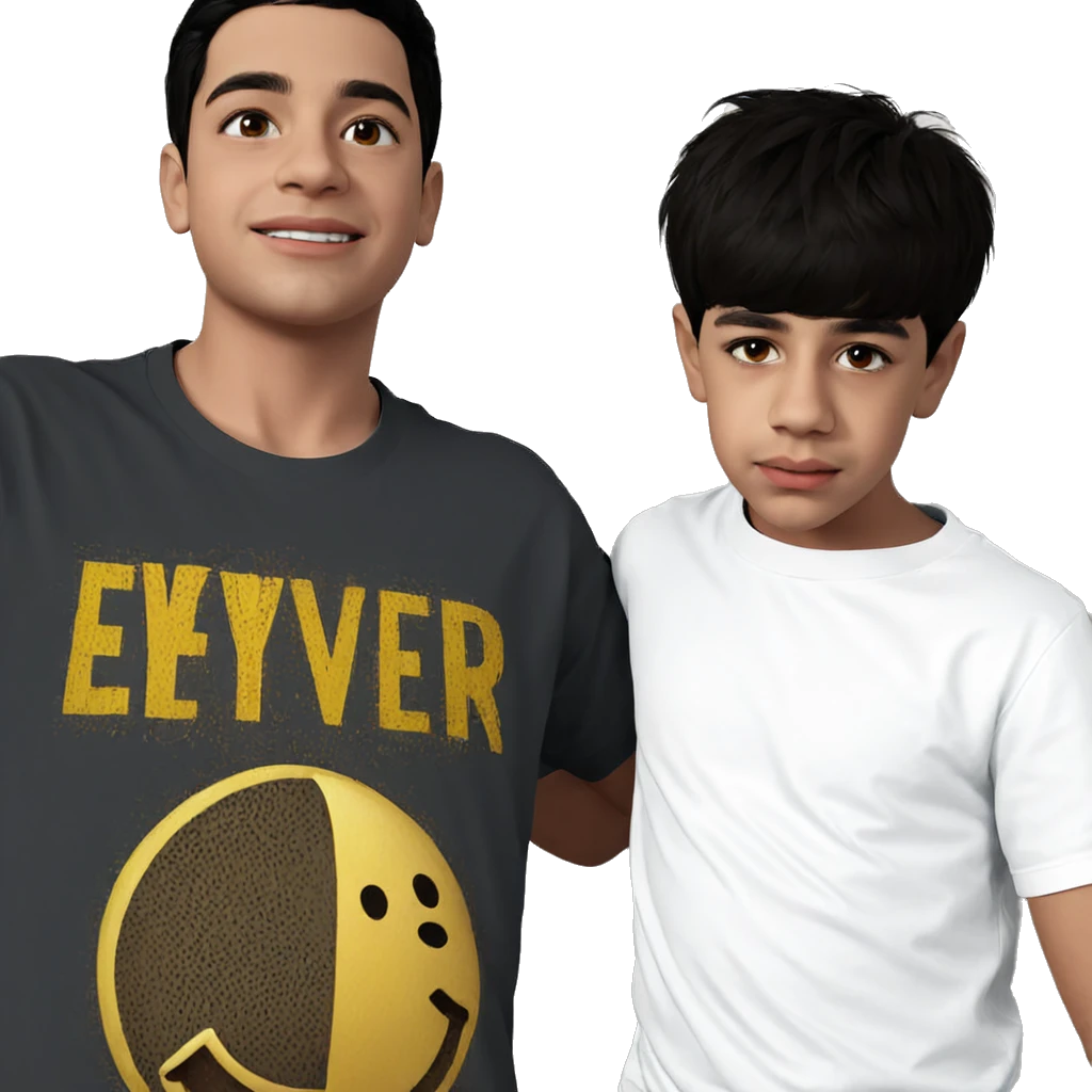 boys in casual t-shirts emoji