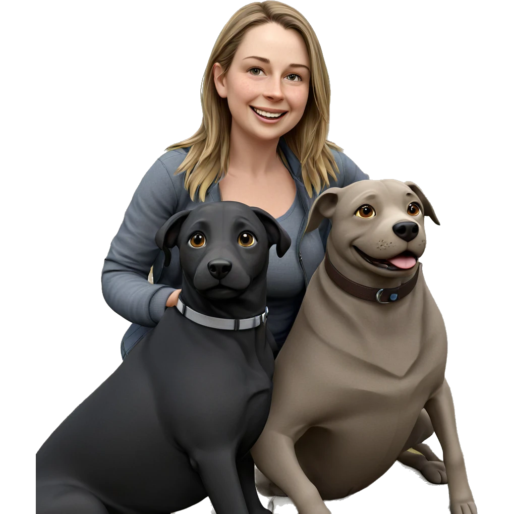 happy girl with dog outdoors emoji