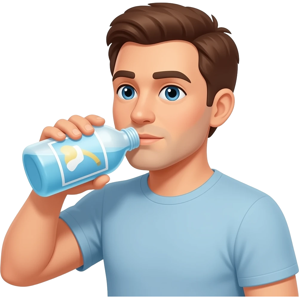 Man drinking bleach from bottle emoji