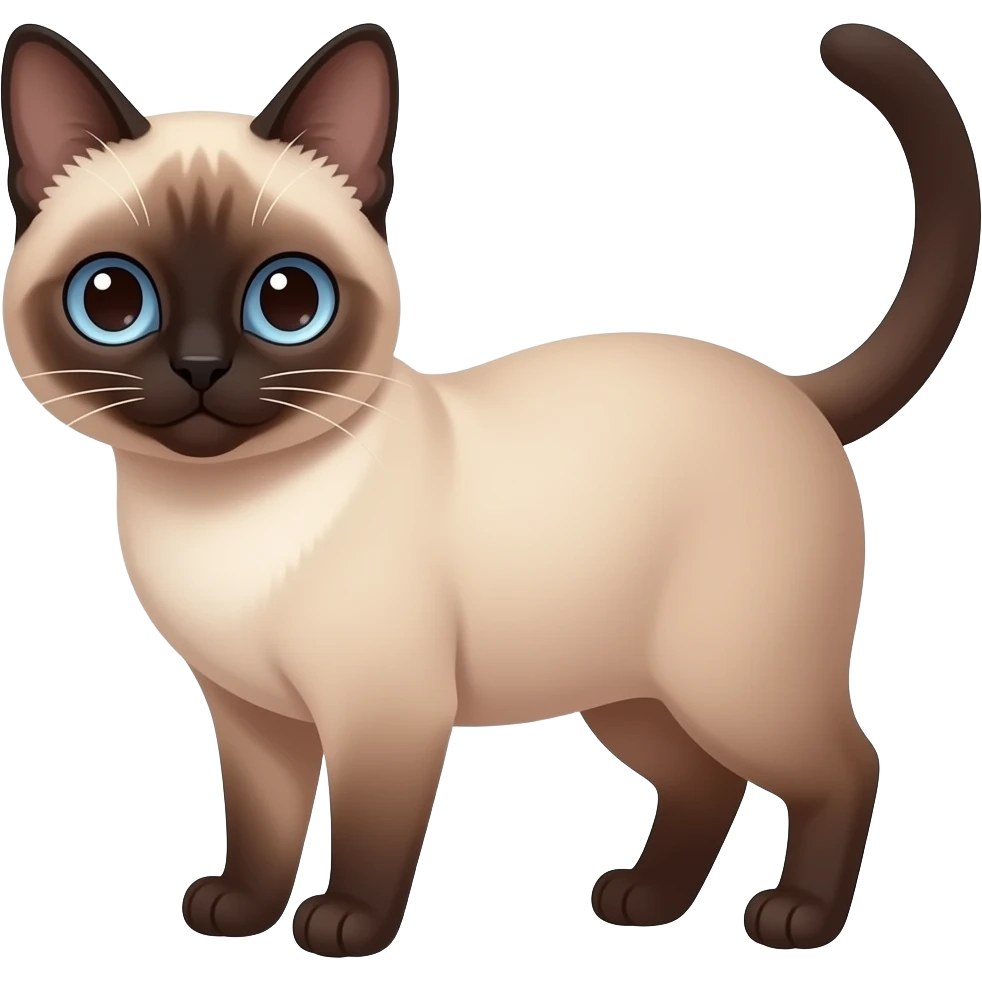 Siameese cat light tan color with dark brown face cute. The cat is a purse so a purse cat. Emoji emoji