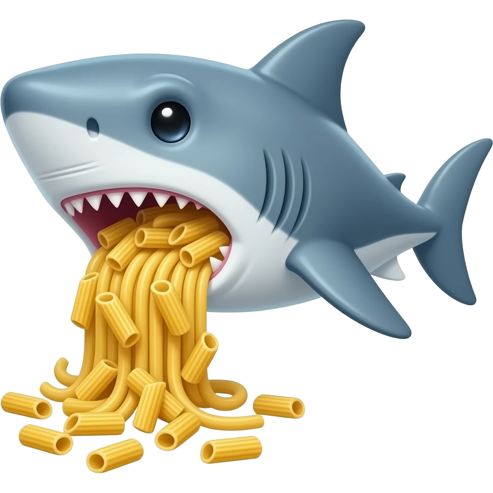 Shark with pasta emoji