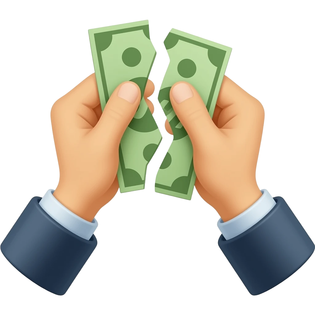 Split the cash, two hands emoji