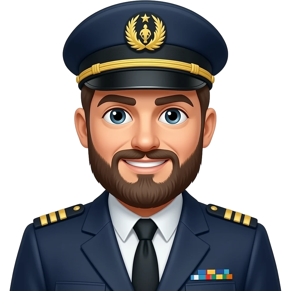 talking fleet captain with beard emoji