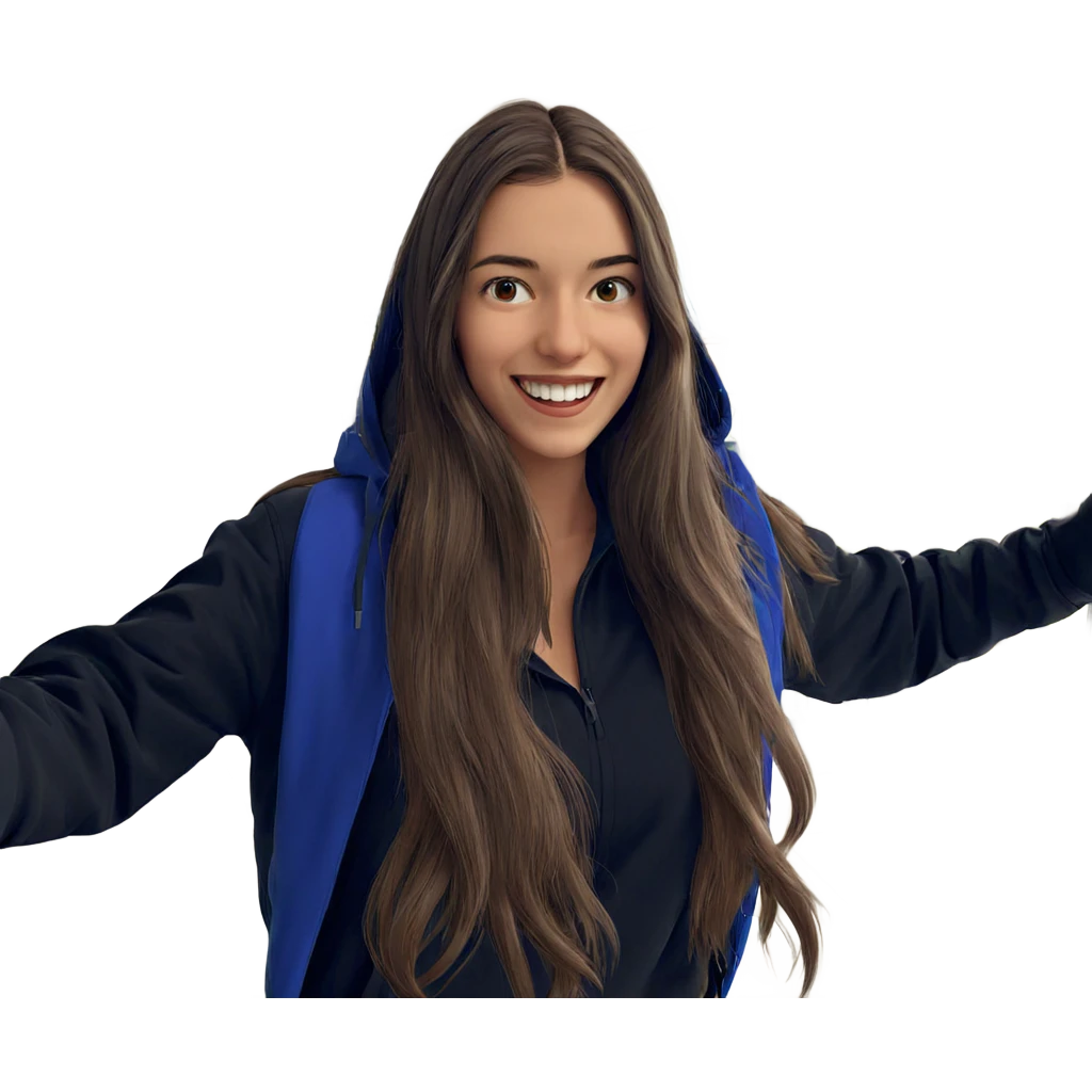 smiling girl with brown hair emoji