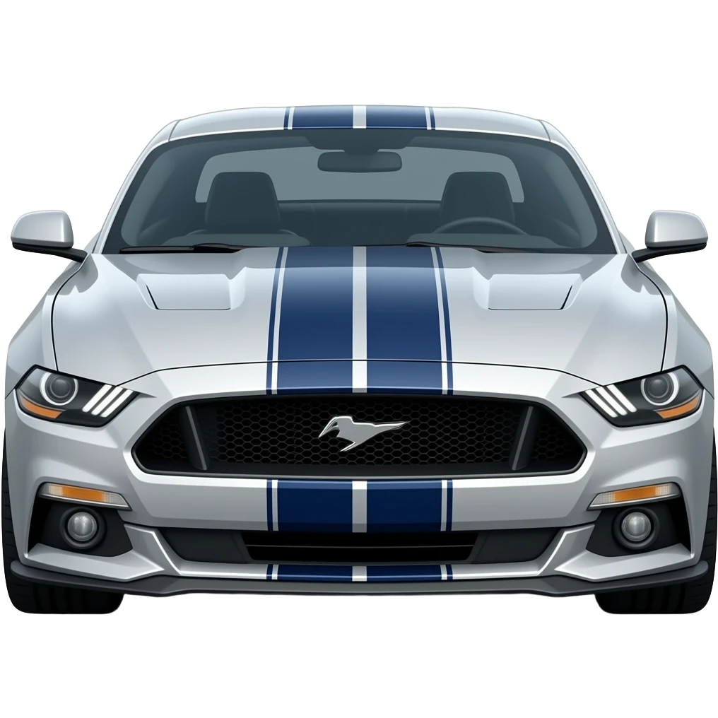 no stripes, Silver 2021 Ford Mustang GT emoji