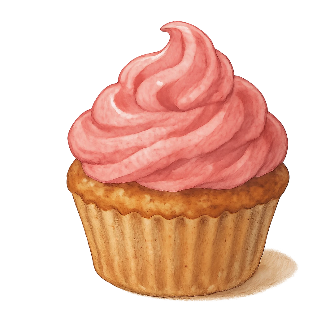 cupcake with pink icing emoji
