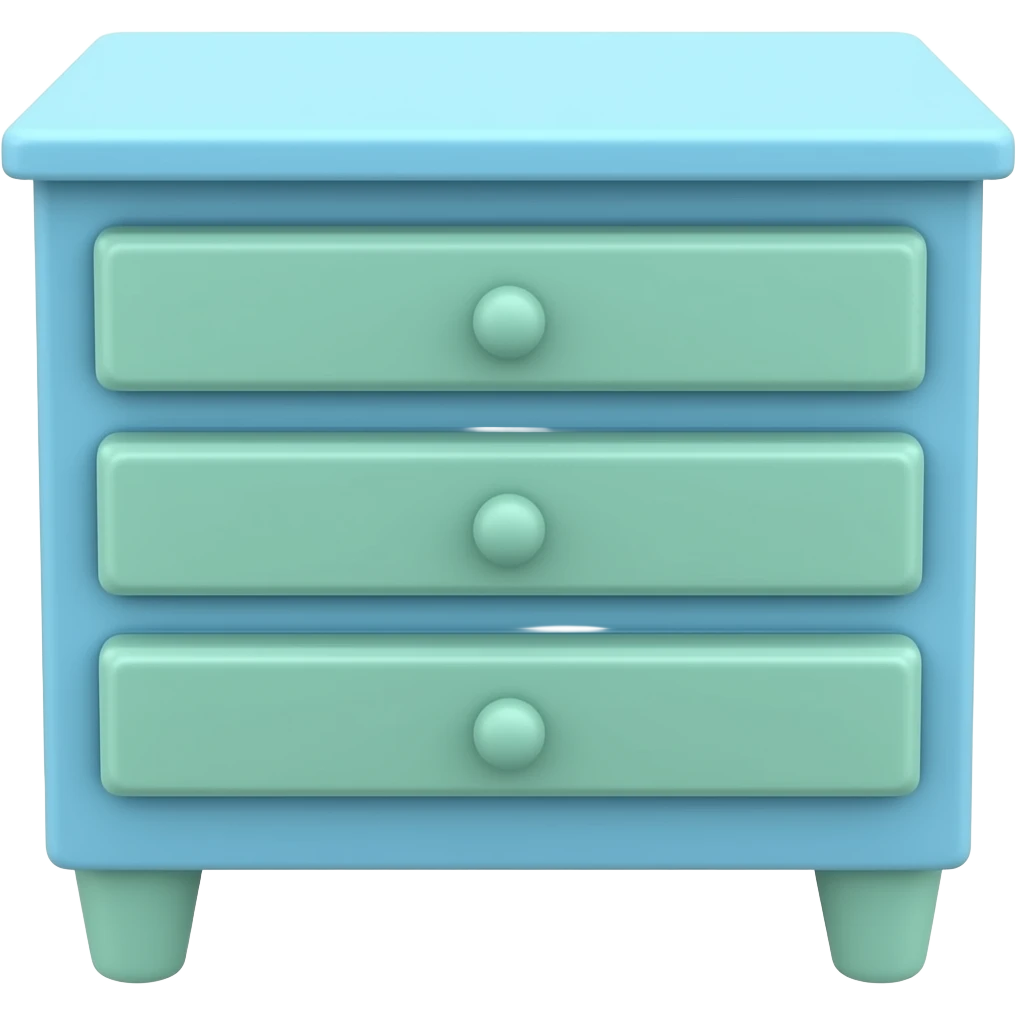 blue green  Closet Island Table inspired by Barbie colour palette emoji