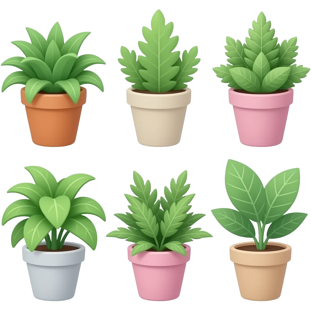 green pink Plants indoor, transparent background inspired by pastel colour pallete emoji
