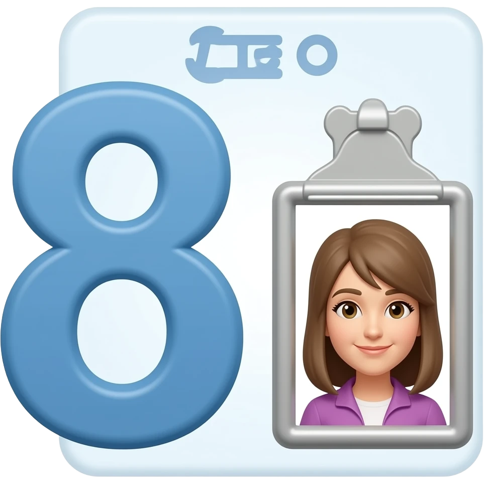 8 numero azul otro ciomo en un cuadro emoji