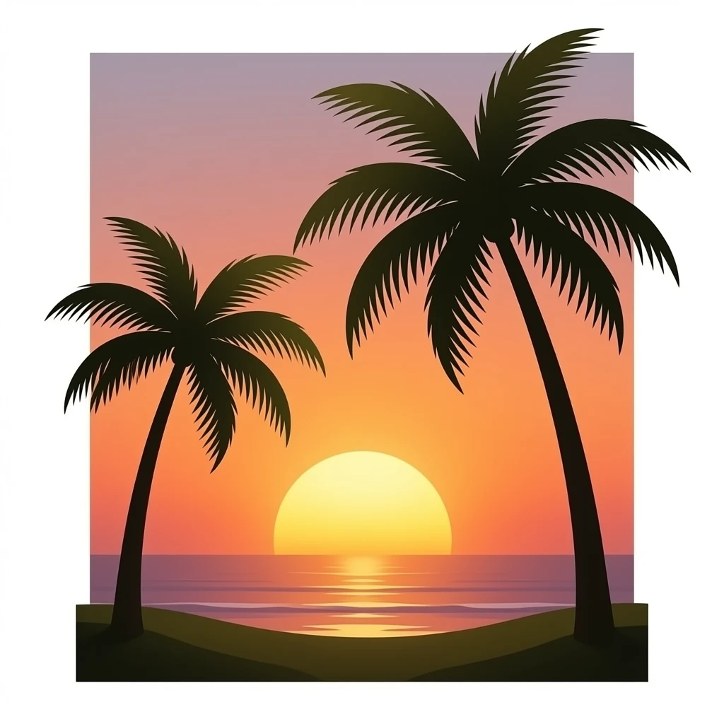 palmtree sunset emoji
