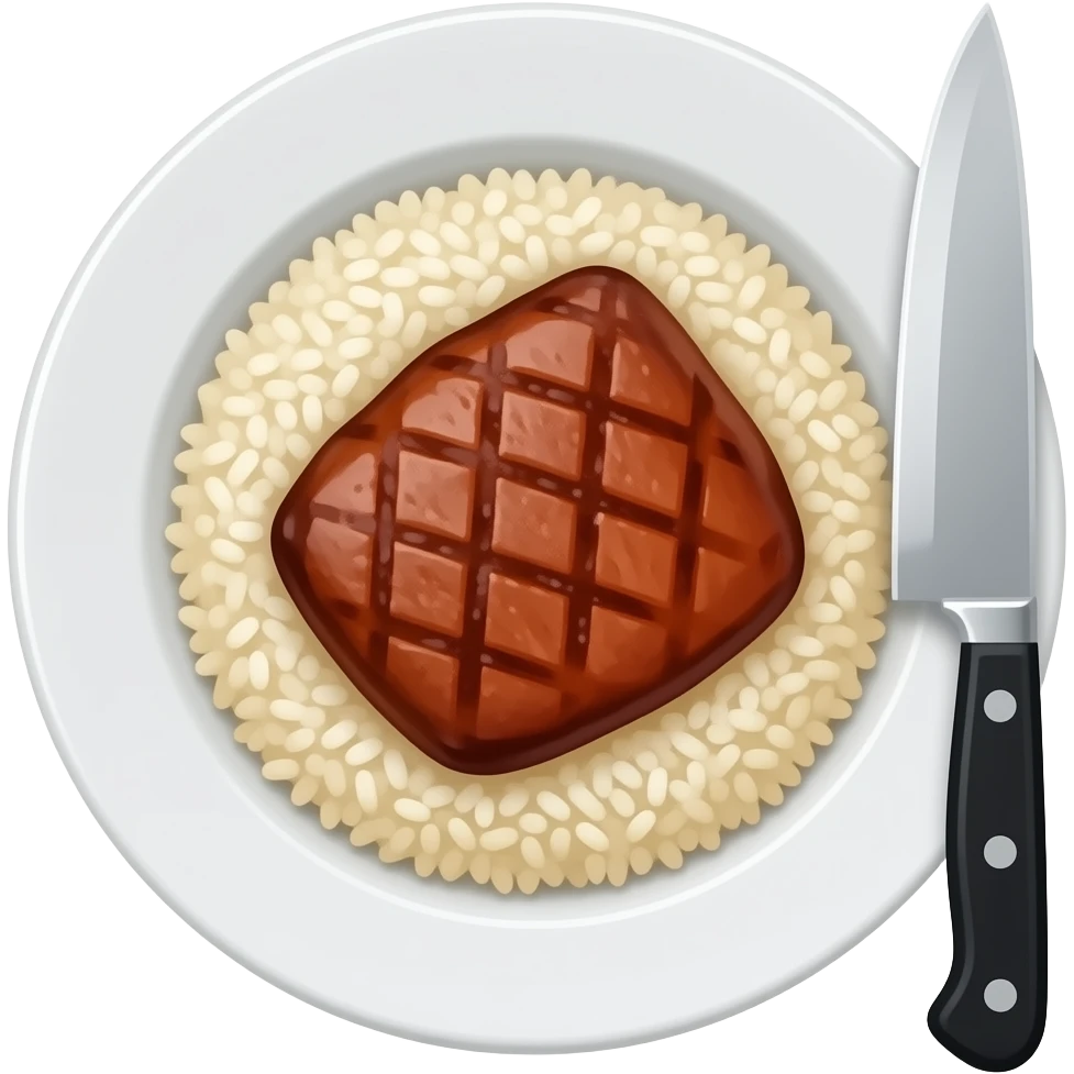 Meat with Rice and Kinfe emoji