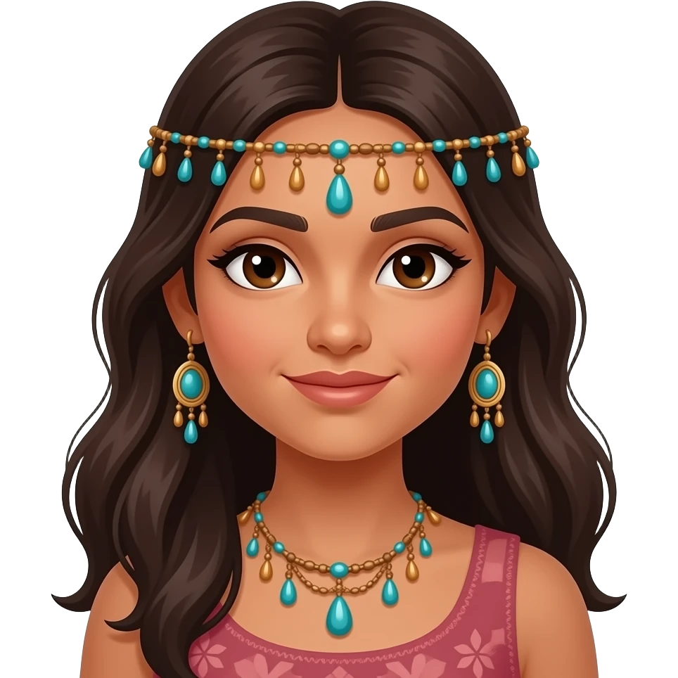 indian girl with boho head chain emoji