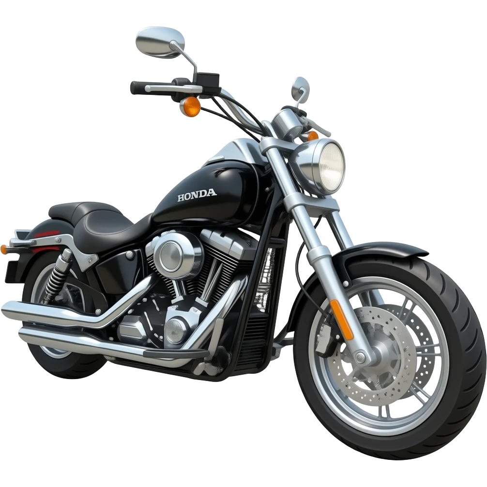 Black chopper style motorcycle honda emoji