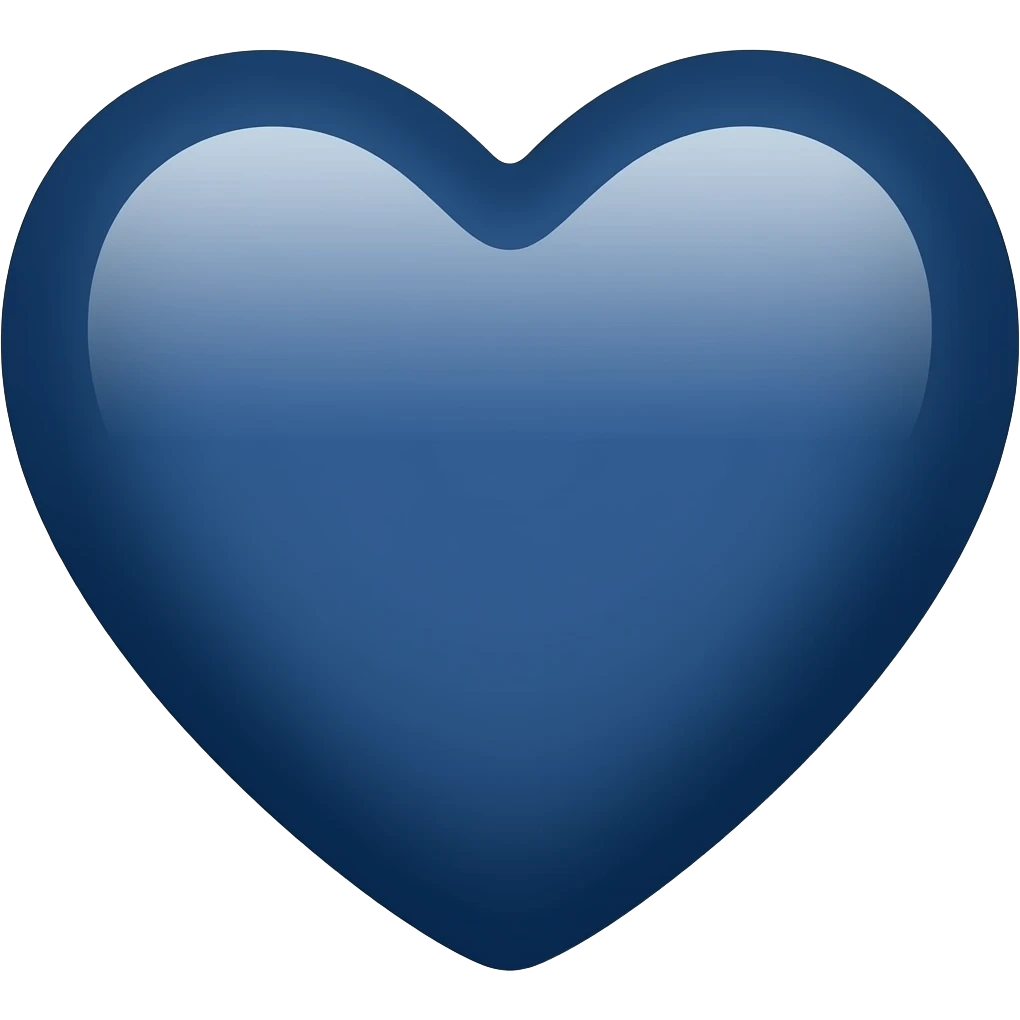 Navy blue heart imoji front emoji