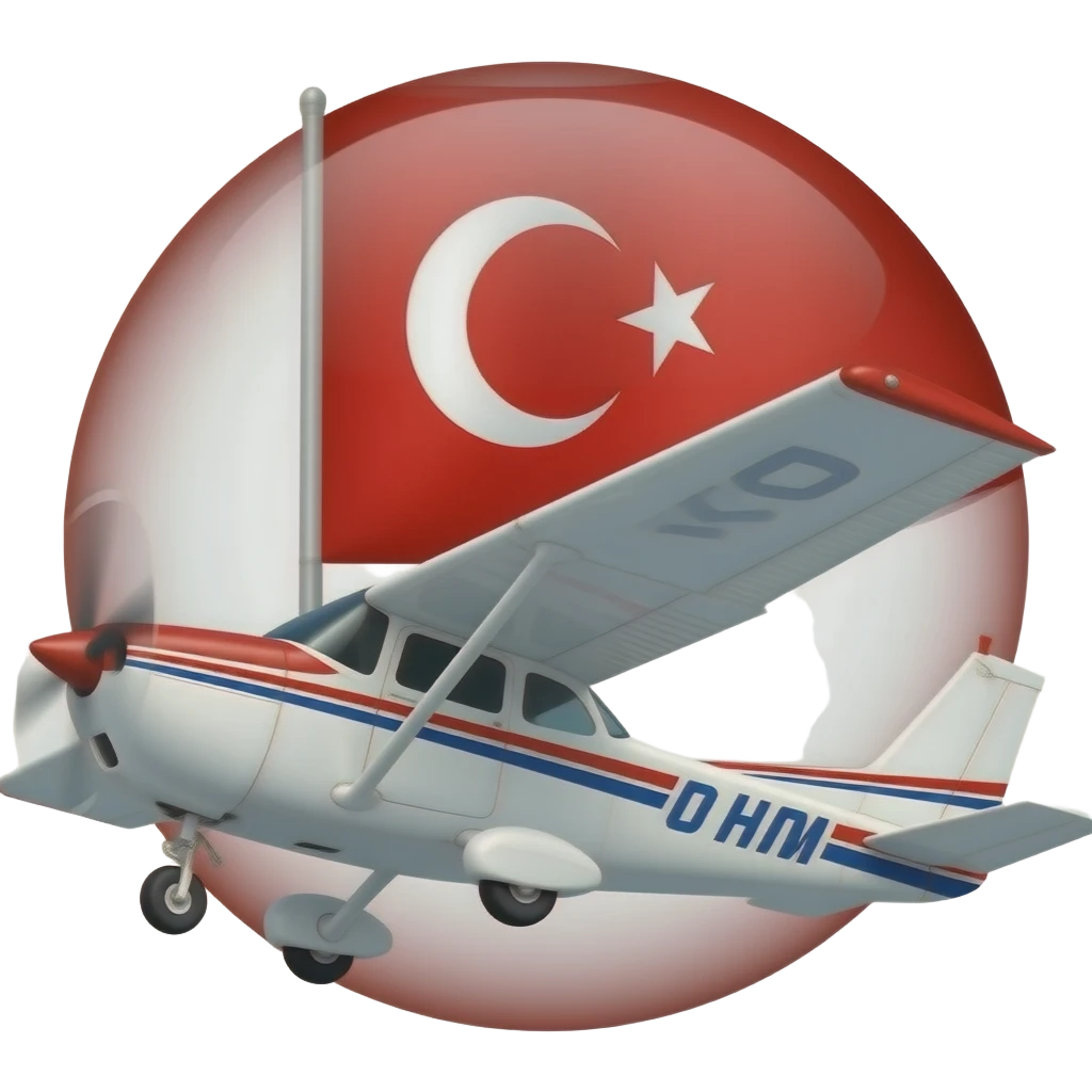 "A Cessna plane flying with the Turkish flag." emoji