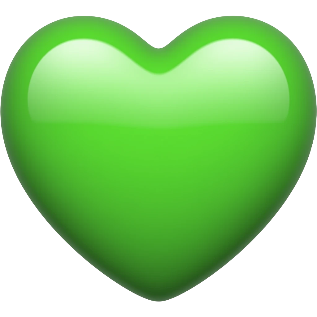 Beautiful green heart emoji