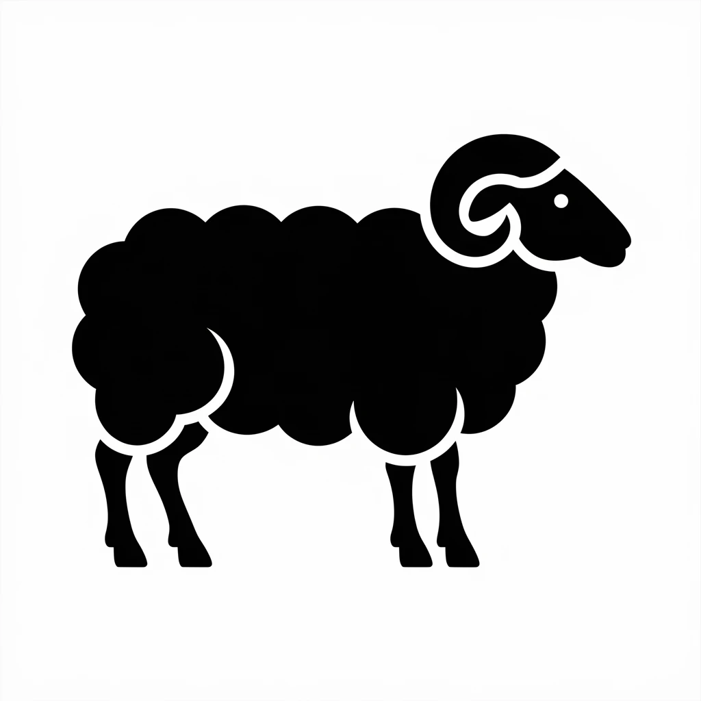 Sheep icon black silhouette emoji