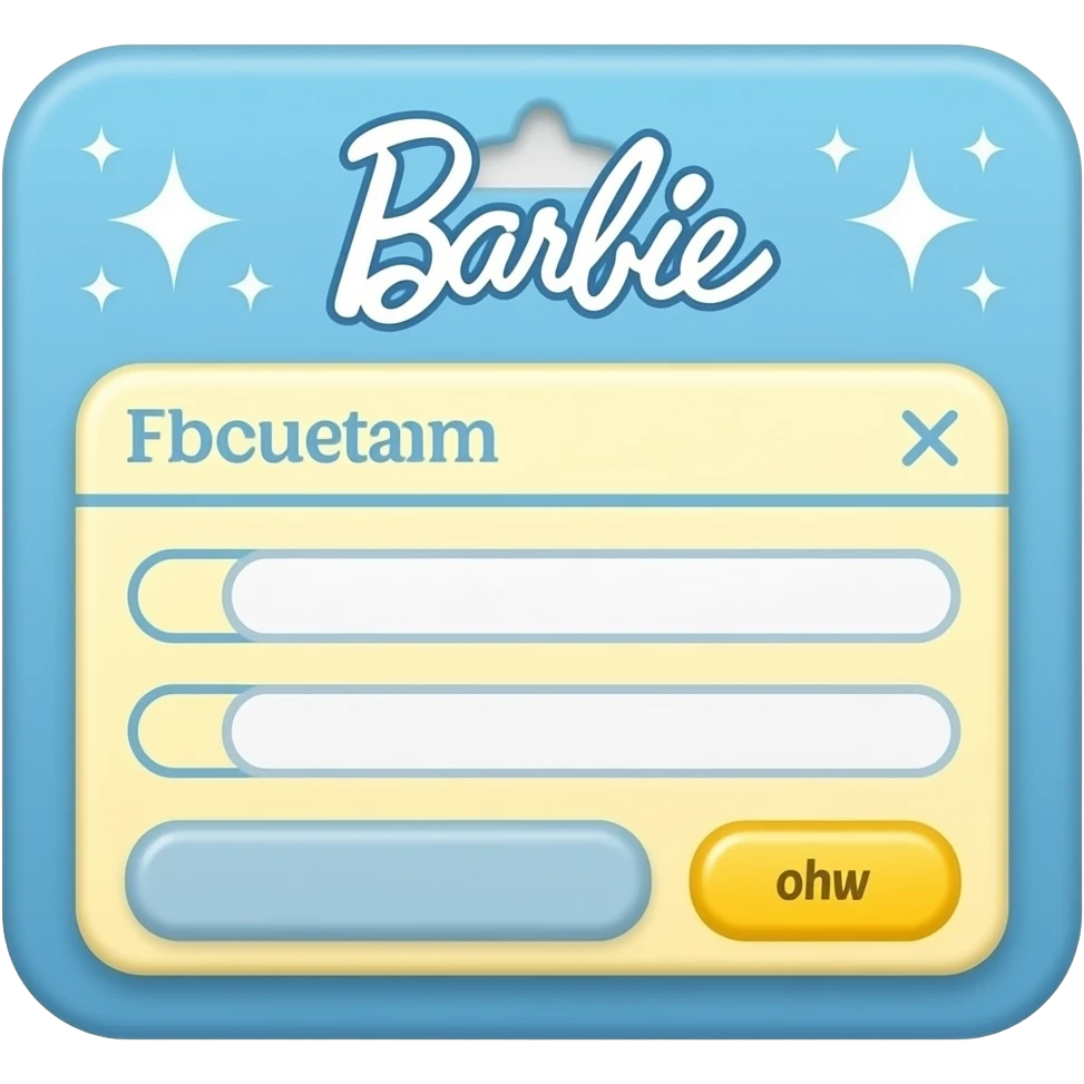 blue yellow Appointment card inspired by Barbie colour pallete emoji