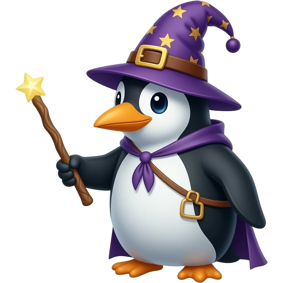 Penguin wizard longer head! emoji