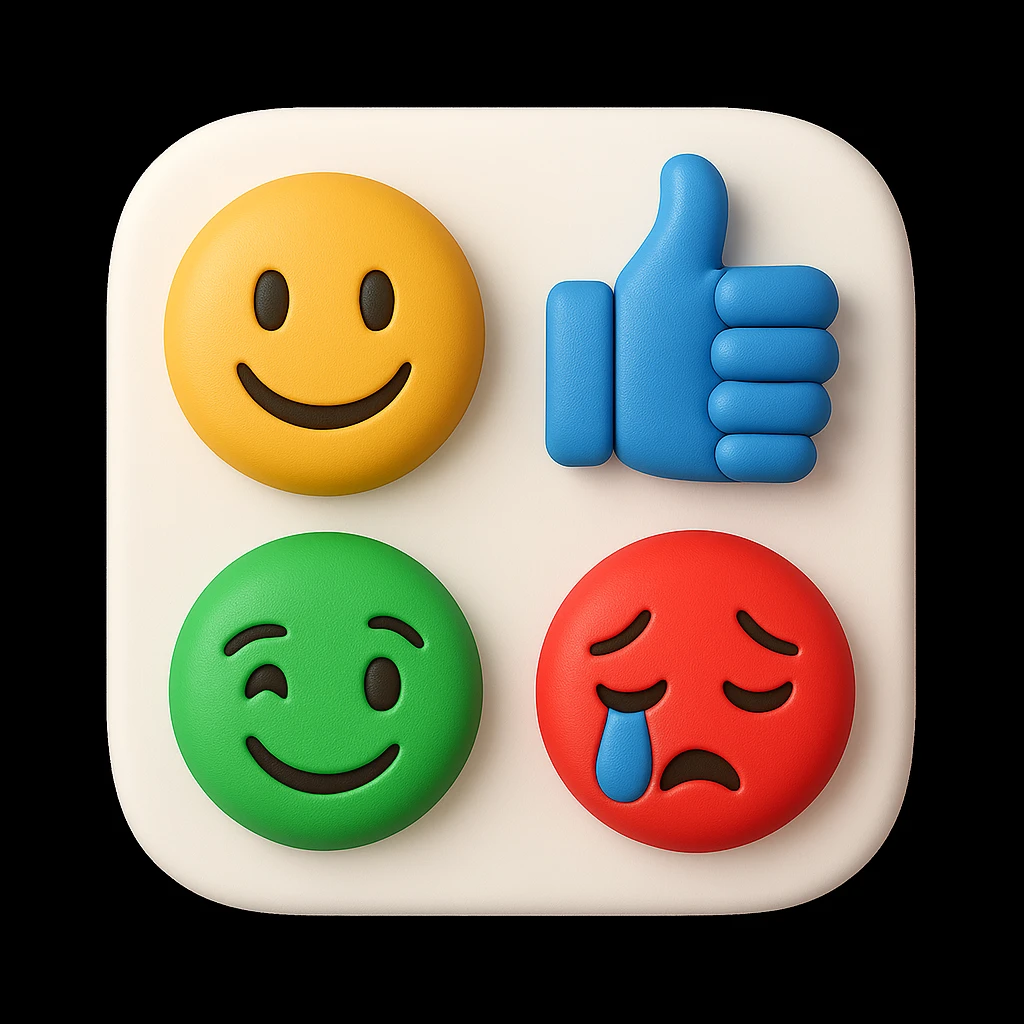 make four emojis in same style emoji