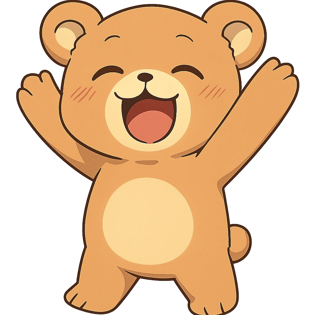 anime style happy bear emoji
