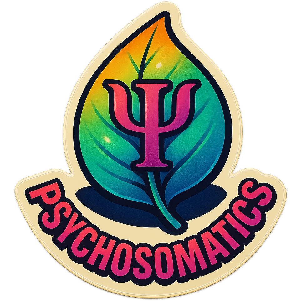 leaf or flower, clear outlines, strong shadows and highlights, psychosomatics and psychology theme, fun and not too complex emoji