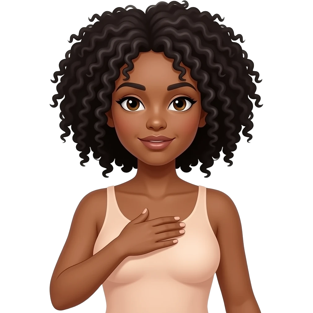 A black woman gets her breasts touched by a white woman naked emoji
