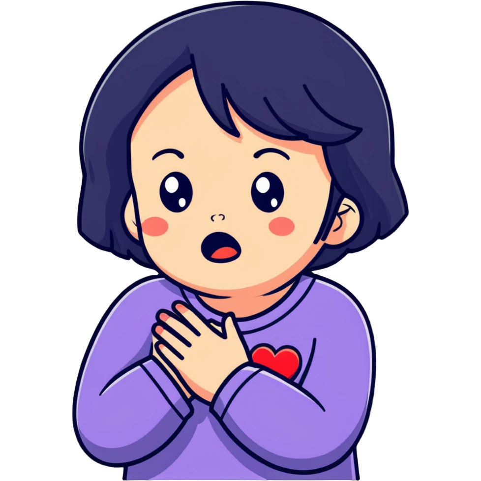 a girl crying in pain holding her chest, heartbreak, emotional pain emoji