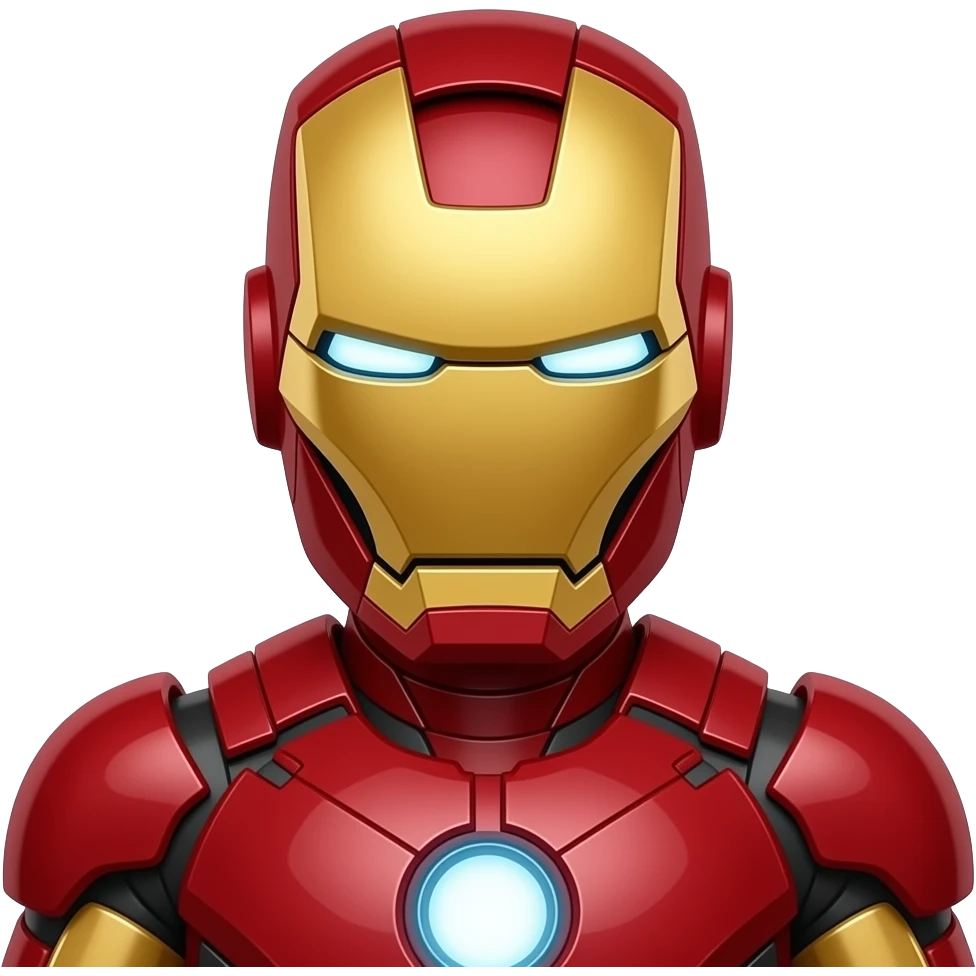 iorn man in all red iron man suit no gold with black eyes emoji