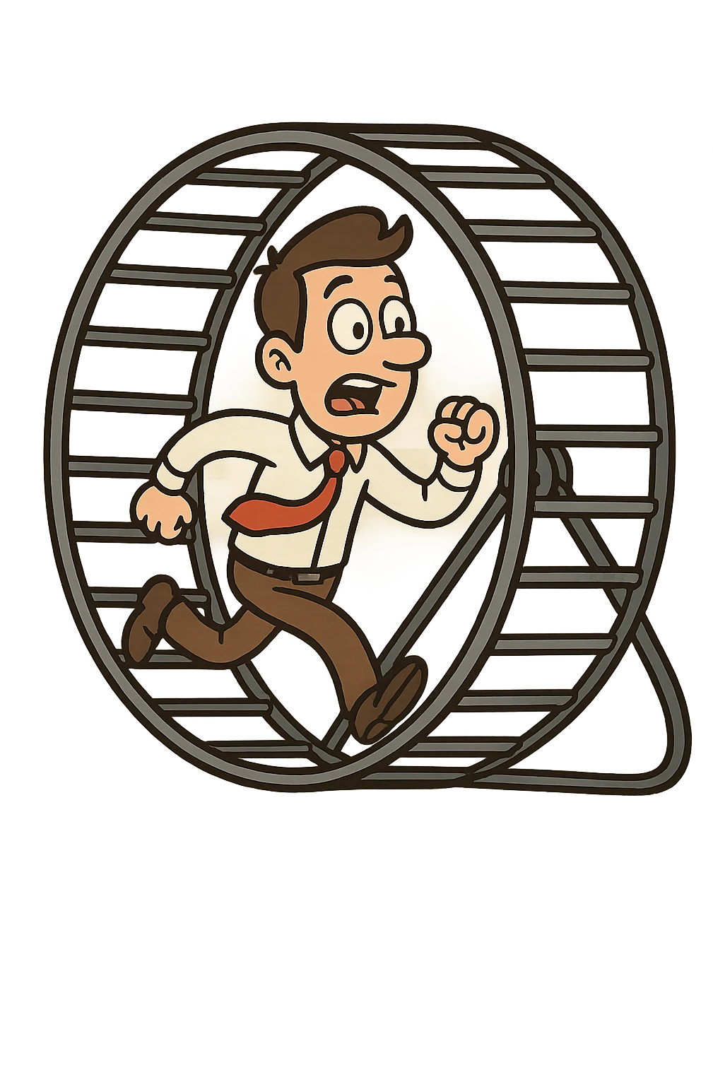 Uomo che corre dentro la ruota del criceto emoji