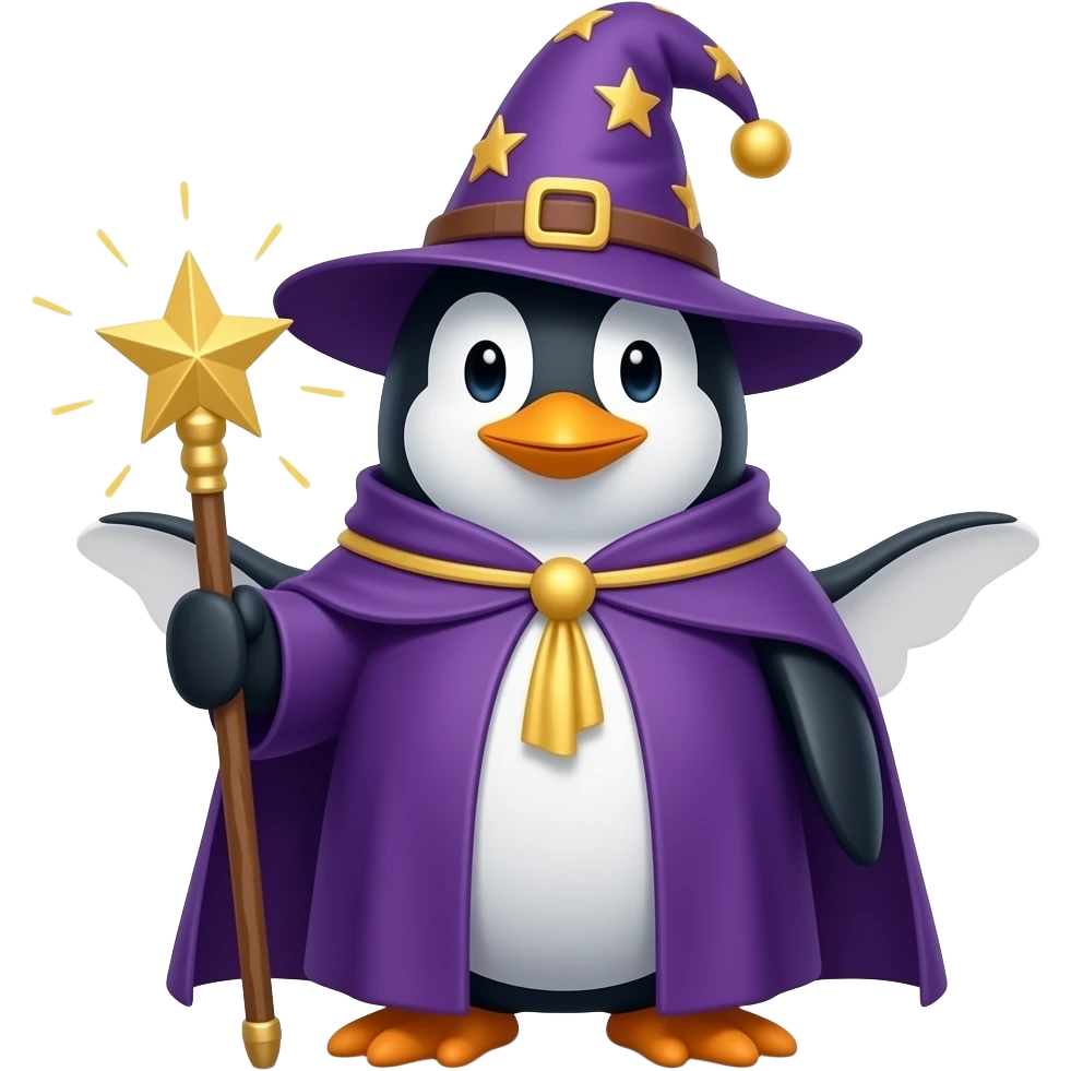 Penguin Wizard emoji