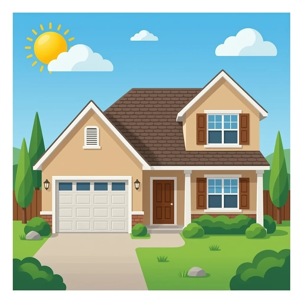 Tan House with garage emoji