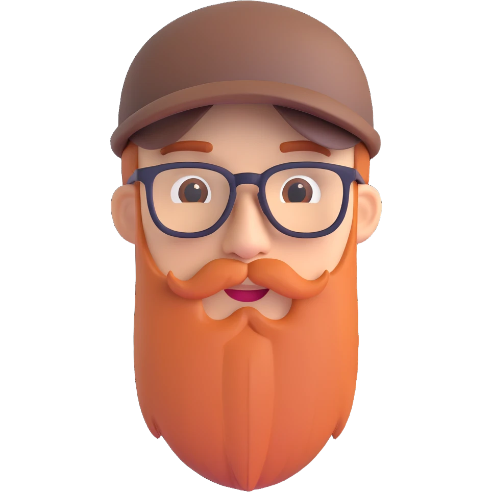 man with hat, beard, and glasses emoji