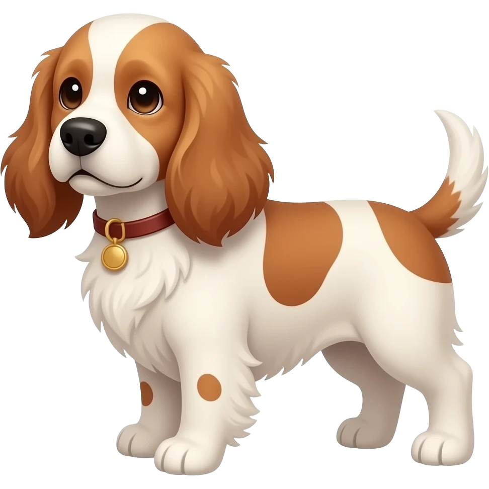 White beige red cocker spaniel emoji