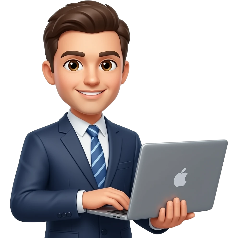 cliente con una laptop en la mano emoji