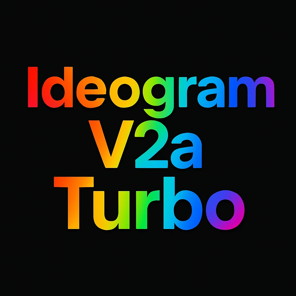 make a colorful text of "Ideogram V2a Turbo", black background emoji