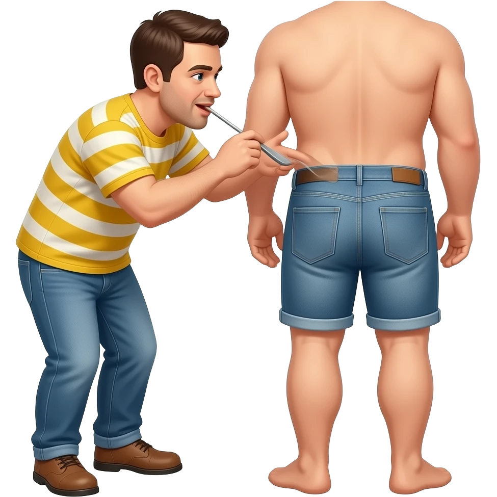 A man eating another man's ass emoji