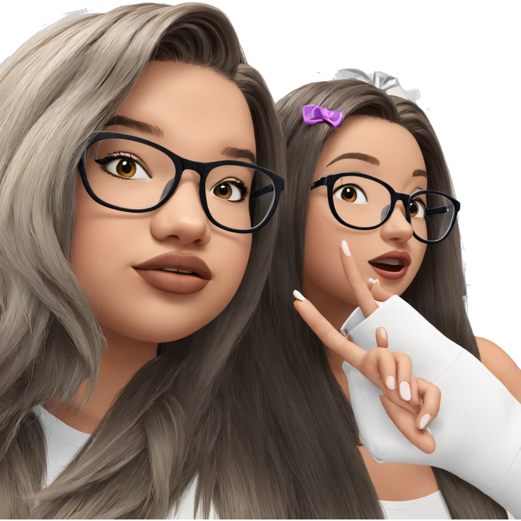 two girls with stylish hair emoji