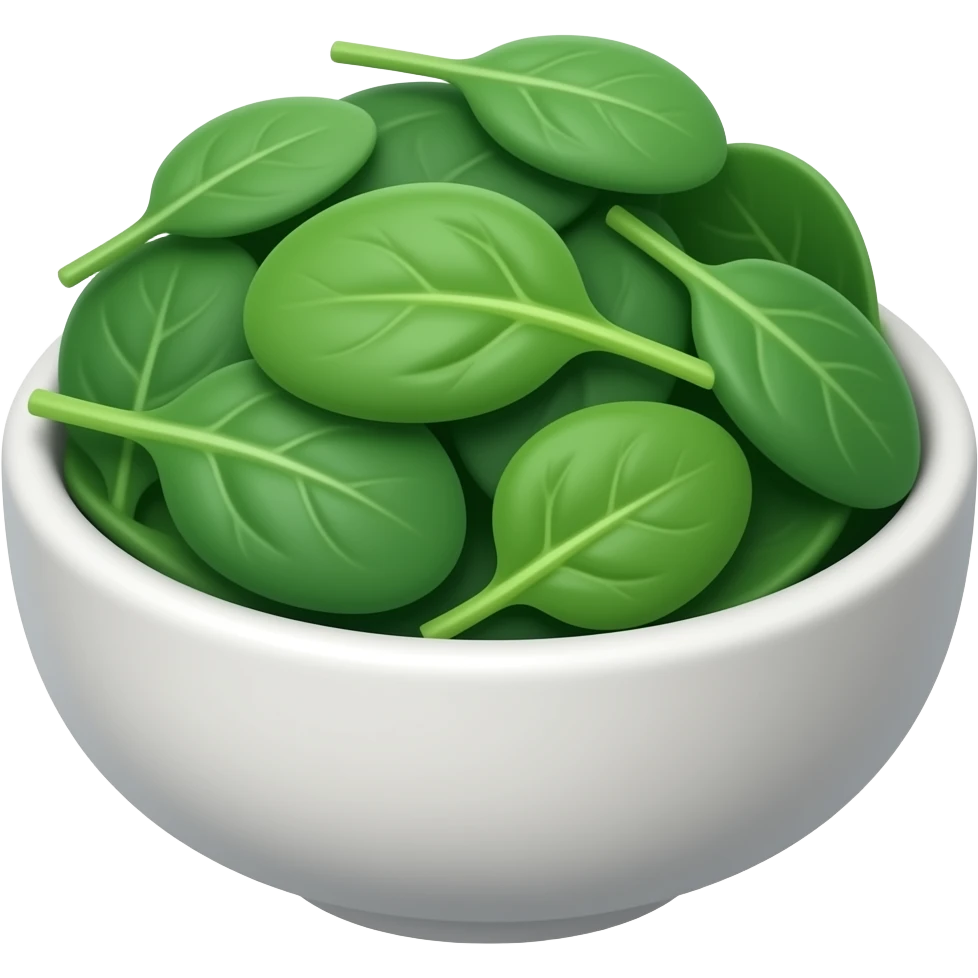 sliced spinach in a bowl emoji