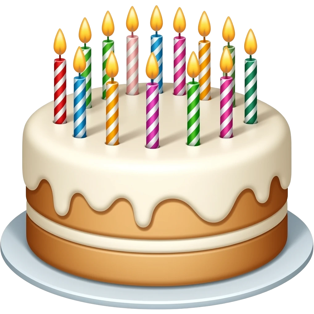 birthday cake with 21 candles emoji