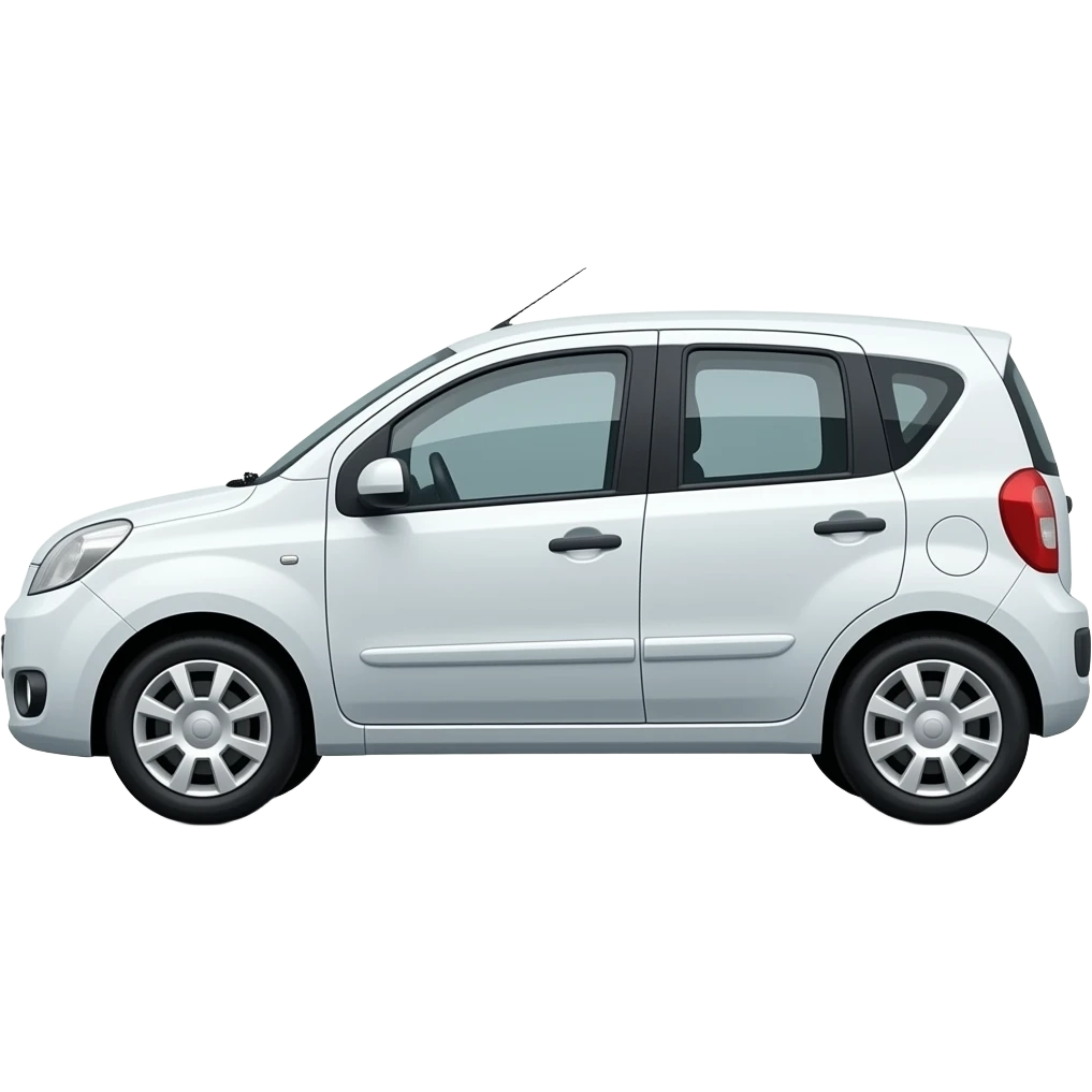 Fiat panda blanche, 2010, de côté emoji