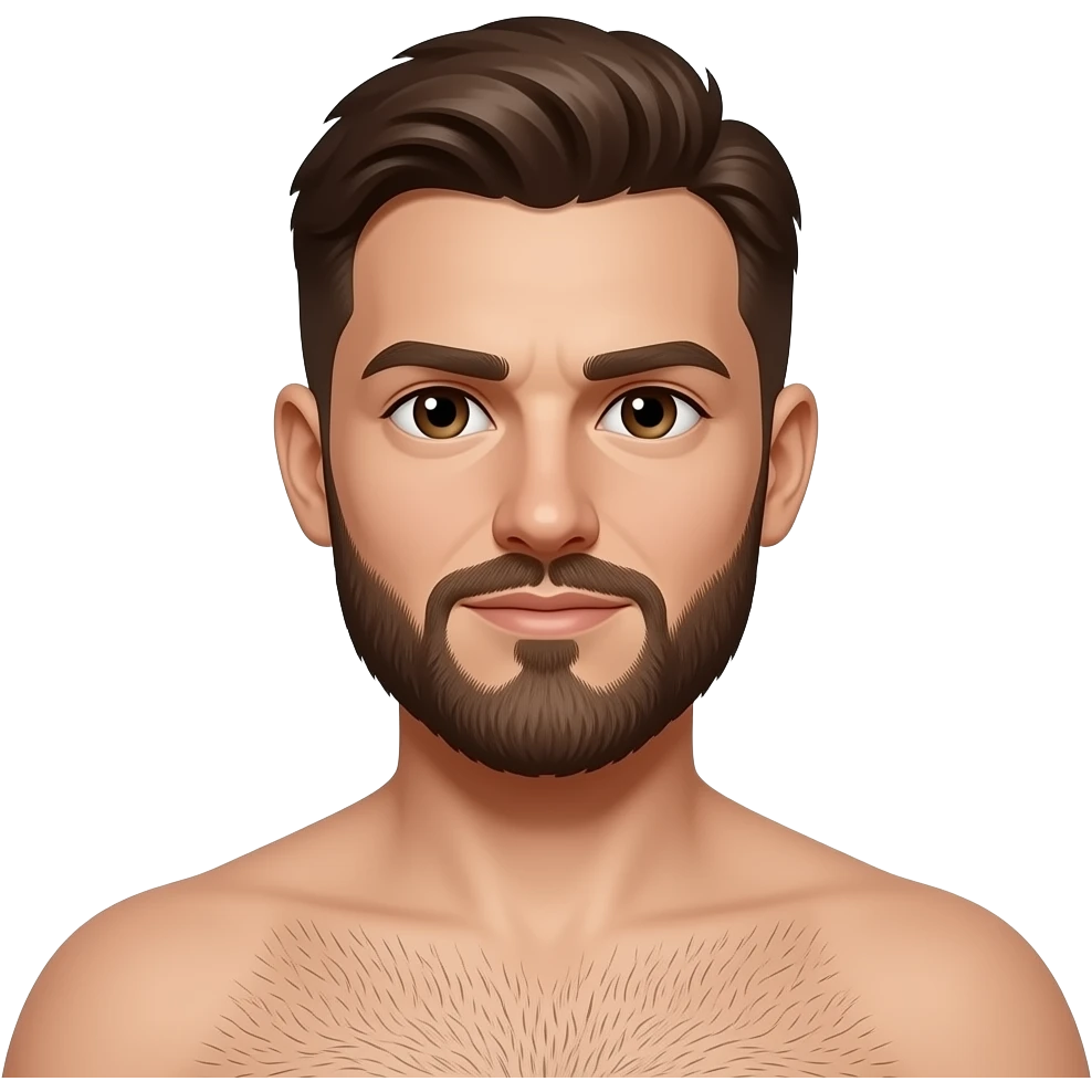 Naked swimming beard emoji