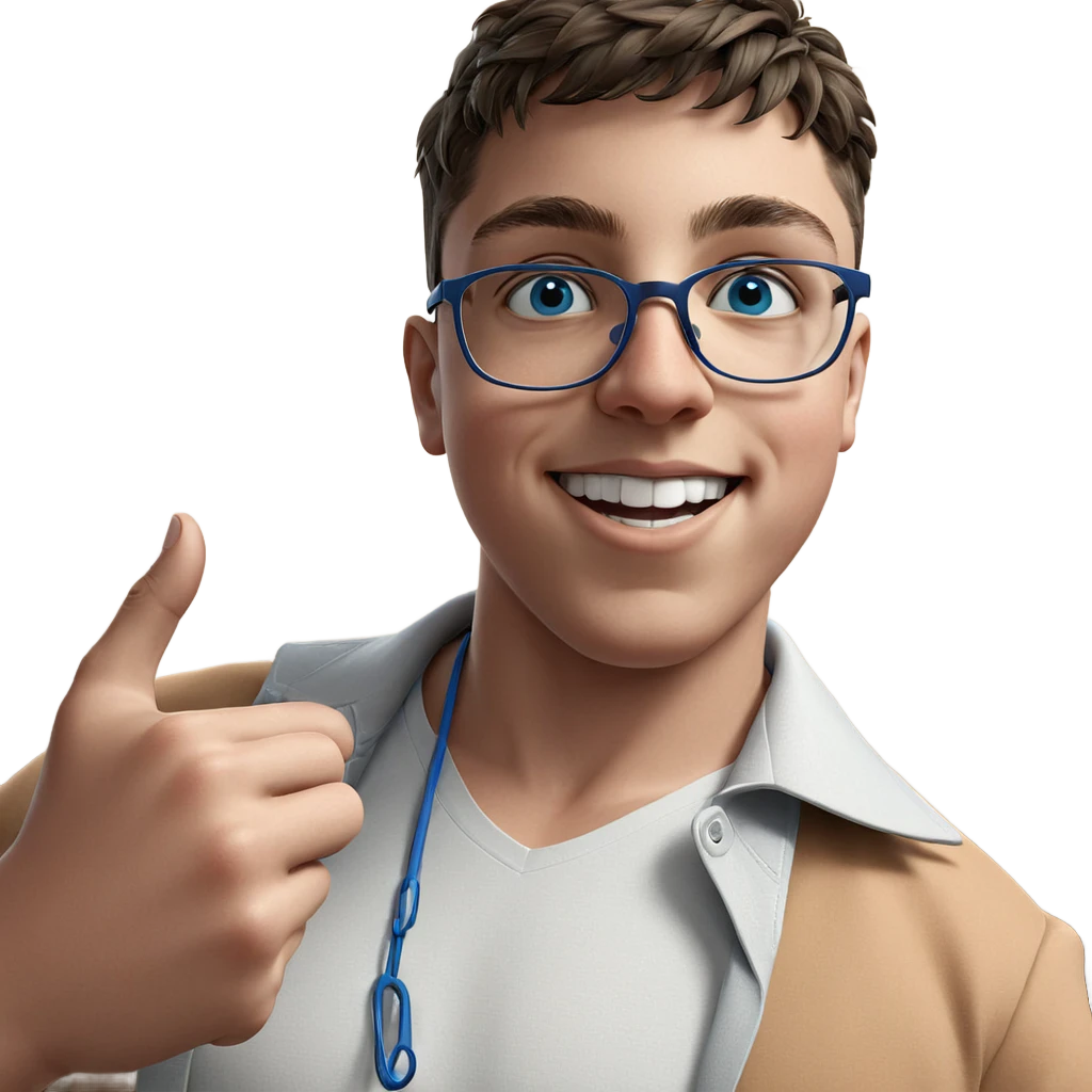 blue-eyed boy with glasses emoji
