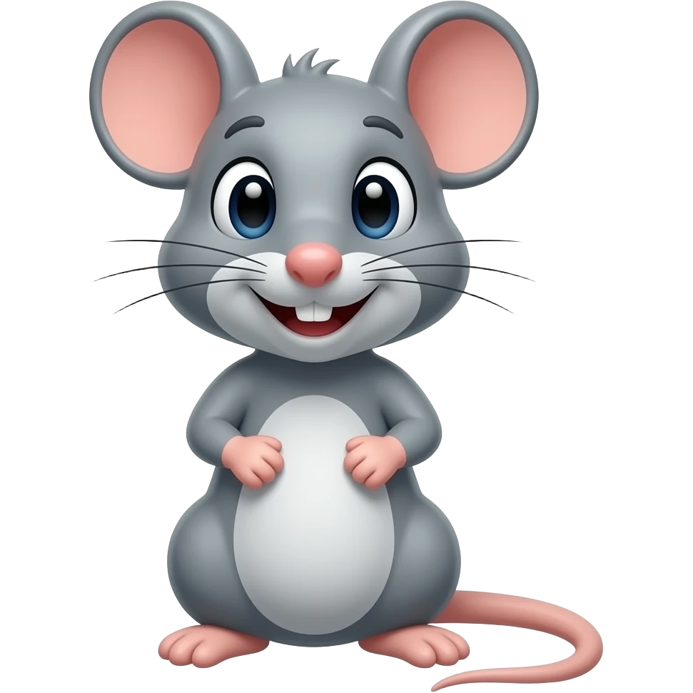Cartoon 2d mouse on fours emoji