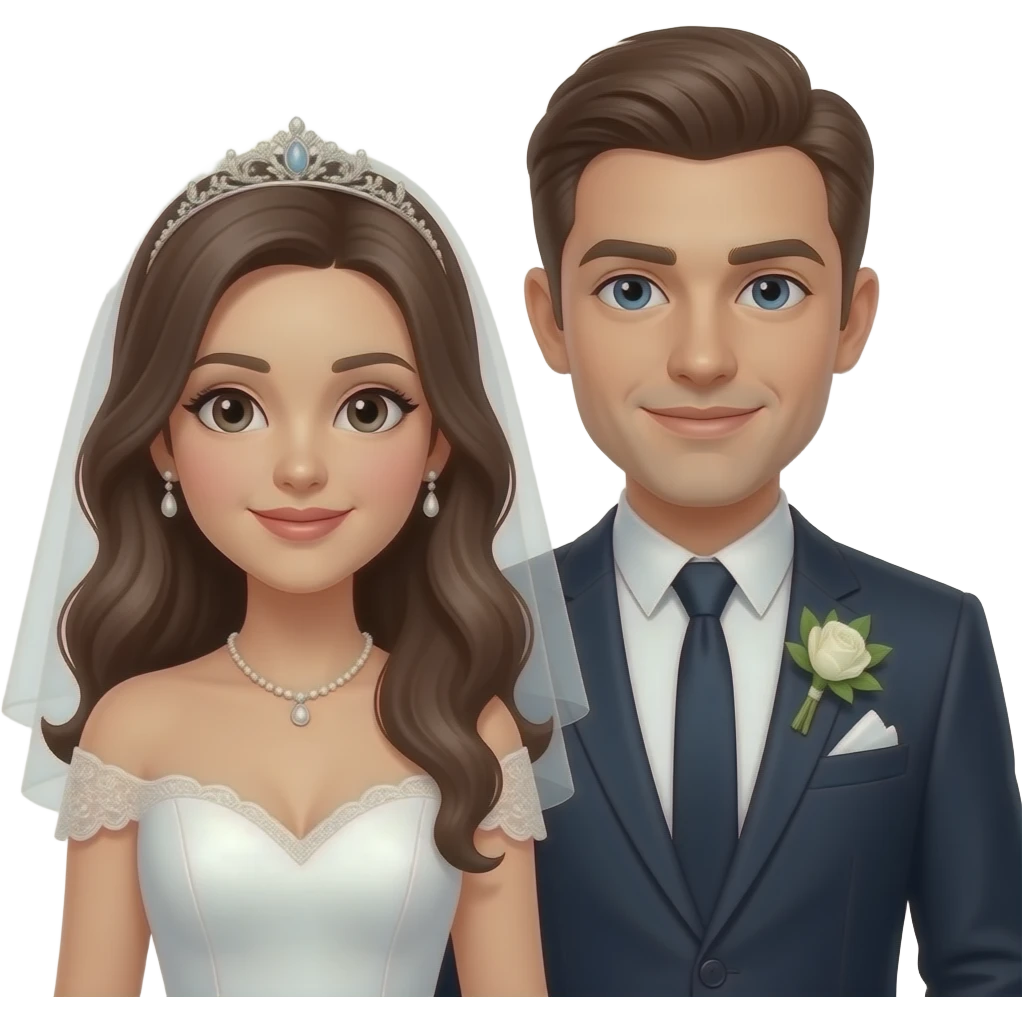 Fair skinned bride and groom emoji