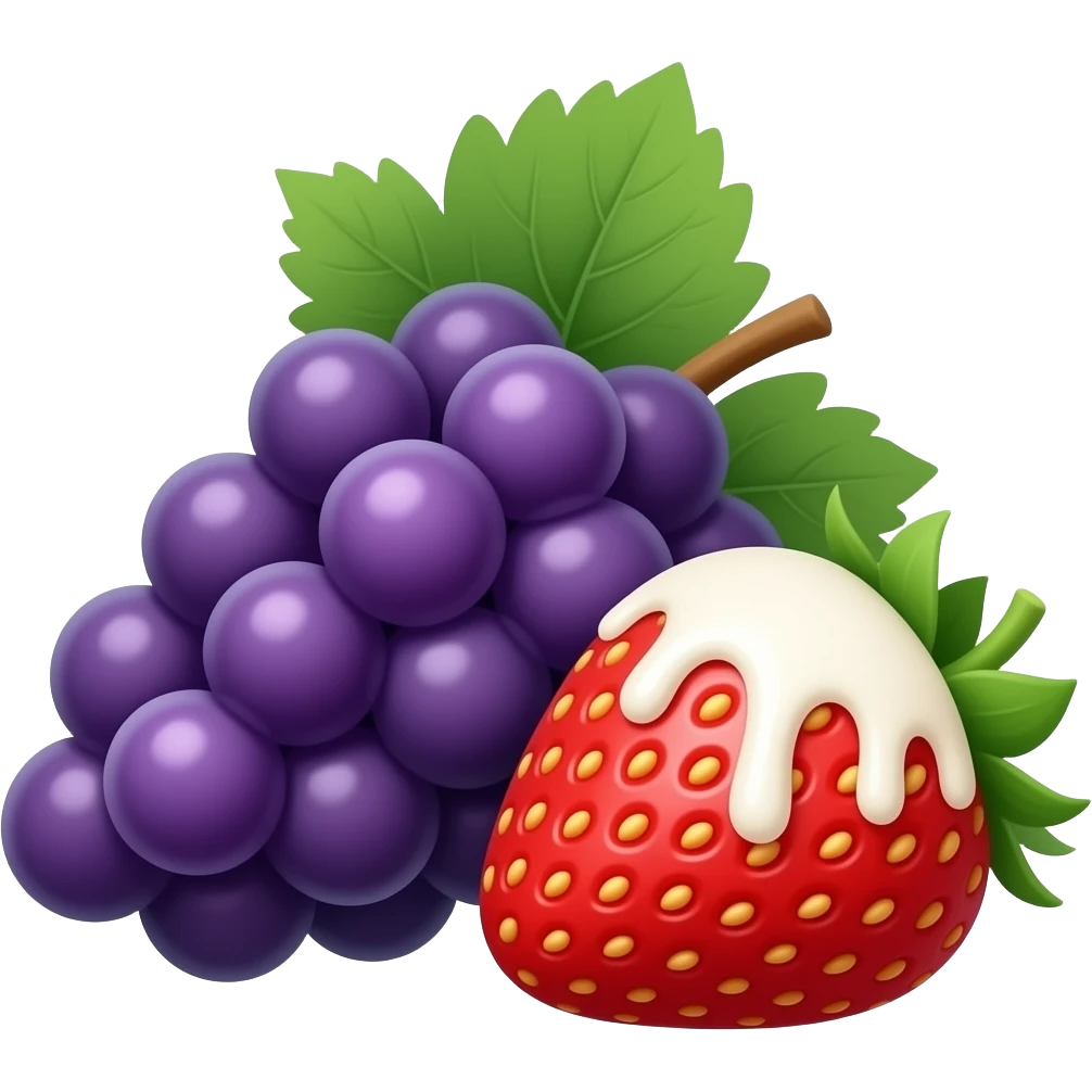 Grapes strawberry and white drizzle emoji