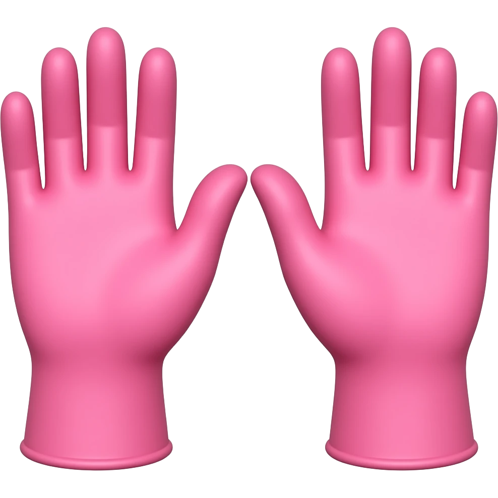 hands with pink gloves emoji