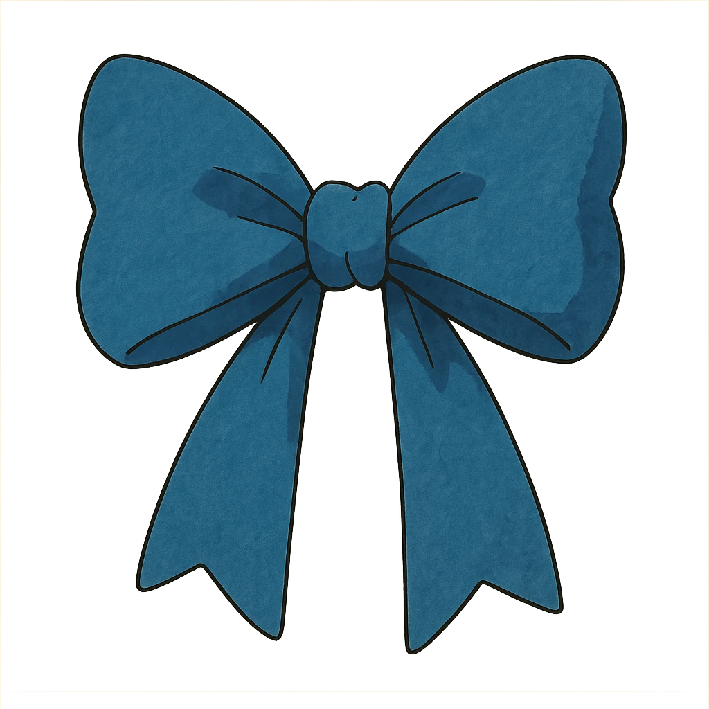 blue bow in ghibli style emoji
